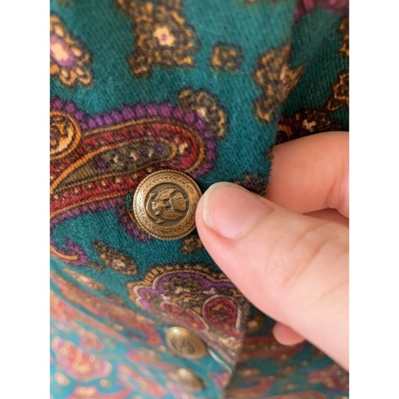 Vintage Prairie Dress 1980s Paisley button front 100% Cotton Sz 8 USA made - Picture 3 of 9